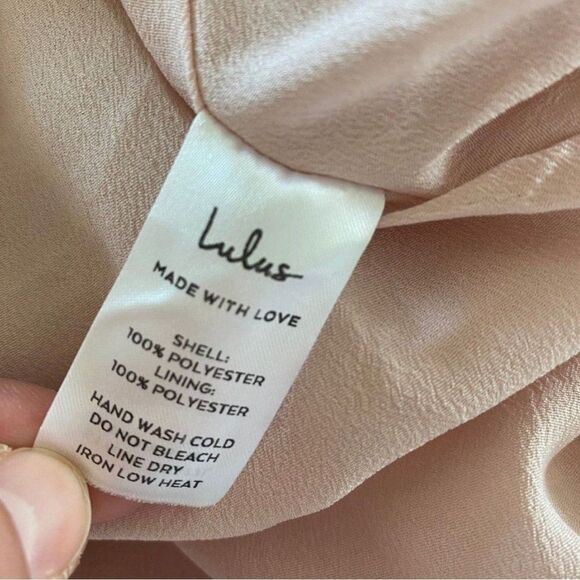 Lulus Blush Pink Jacquard High-Low Wrap Prom Bridesmaid Maxi Dress, Size small - Picture 7 of 9